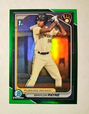 Braylon Payne 2024 1st Bowman Chrome GREEN REFRACTOR 49/99 Brewers #BDC-72 RC q6