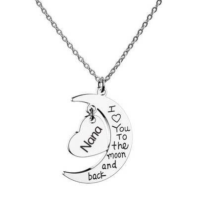 I Love You To The Moon and Back Nana Chain Necklace Jewelry Gift for Nana Christ
