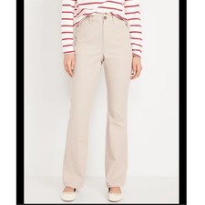 NWT Old Navy Womens High-Rise Boot-Cut Stretch Pants Khaki Beige 12 Work Casual