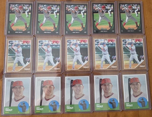 MIKE TROUT ROOKIE CARDS LOT OF 15 ALL CARDS ARE NR. MINT TAKE A LOOK