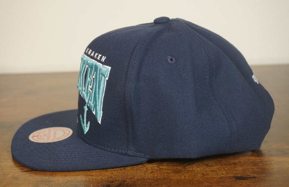 Mitchell & Ness Seattle Kraken Original Fit Snapback Hat Cap Navy Blue