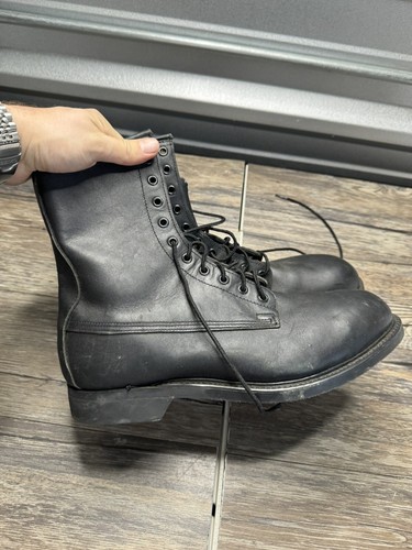 Cove Shoe Co. Schwarz Leder Stahlkappe Schnürstiefel Herren US 10,5 W