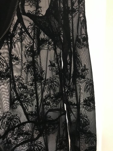 PALM ANGELS TUTA/JUMPSUIT DONNA TG. S COLORE NERO TULLE RICAMATO ELASTICIZZATO - Picture 14 of 15