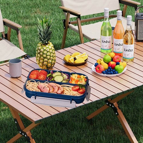 4-Compartment Microwaveable Bento Box (1L) for Kids & Adults - Leakproof Food C - Picture 3 of 12