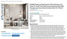 DEARBB Triple Lock Baby Gate for Stairs Doorways and House 31" to 86" Extra Wide