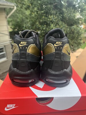 2023 Men's Nike Air Max 95 Premium Black Metallic Gold Size 10.5
