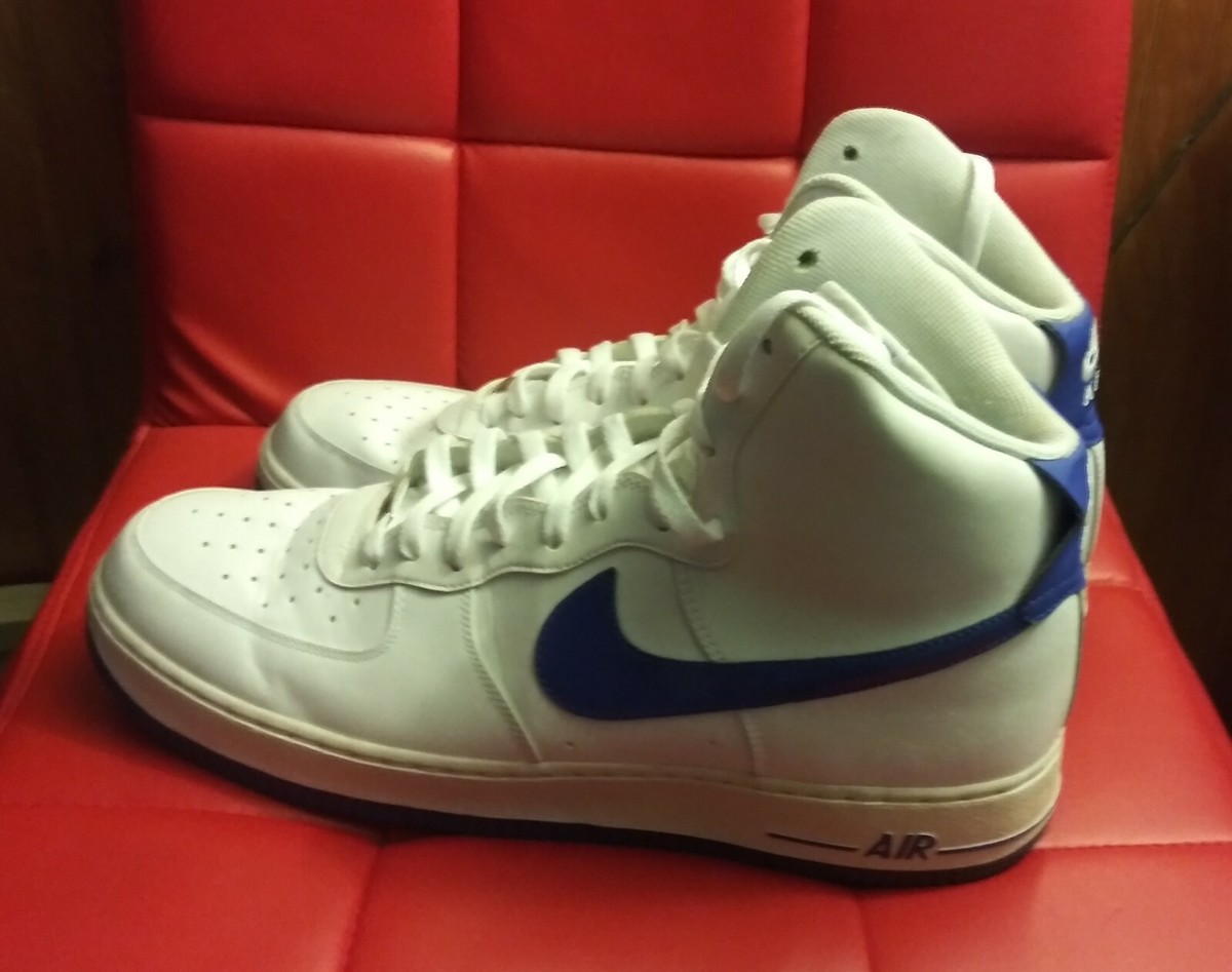 NIKE MEN WHITE/HYPER BLUE AIR FORCE 1 HIGH 315121-114 SZ 15