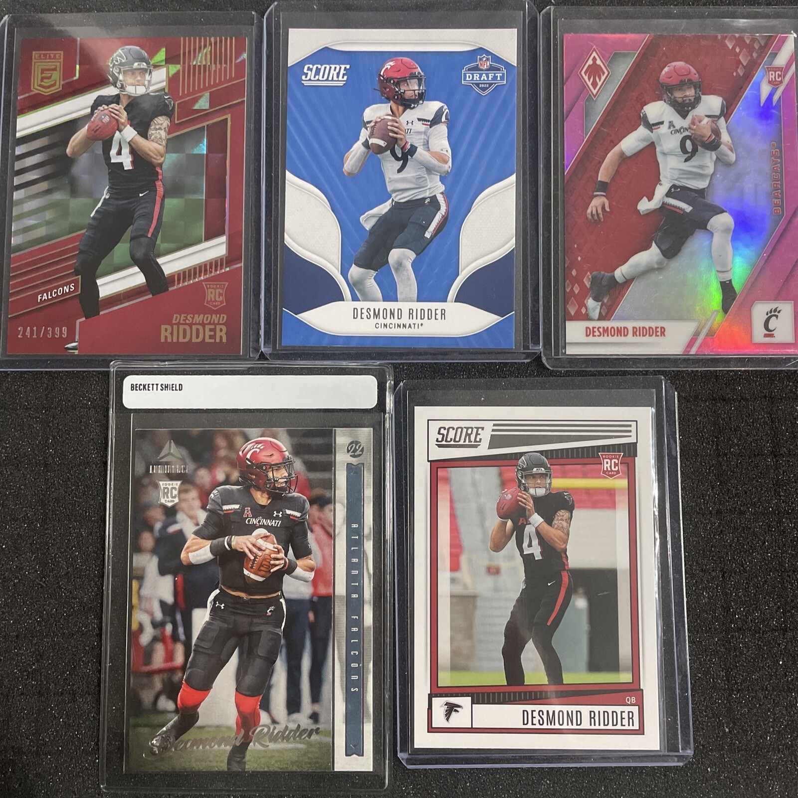 2022 Donruss Elite Red /399 SP #105 Desmond Ridder Rookie Atlanta Falcons