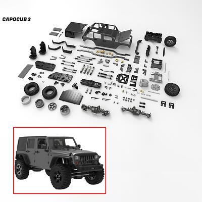 CAPO CUB2 1:18 Metallchassis Krabbler RC Auto KIT 2 Gang-Getriebe Differential