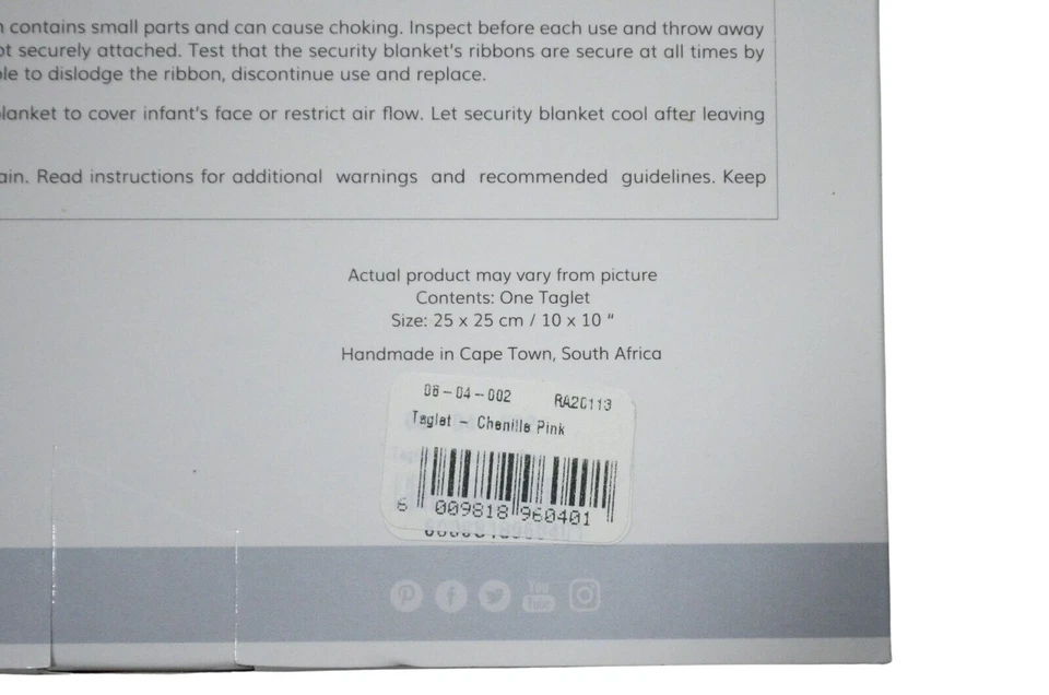 Baby Sense Taglet Chenille Box Pink - Image 3 of 3