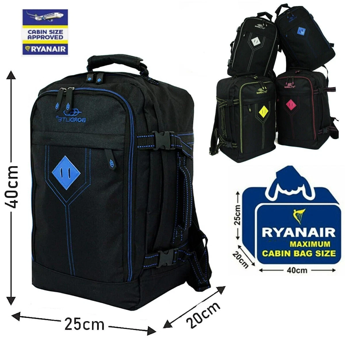 Equipaje de mano de viaje para niños RYAN AIR tamaño cabina bolso mochila  40x20x