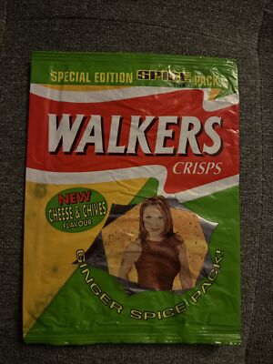 RARE! Spice Girls Walkers Crisps Bag (Empty)  Geri Halliwell Cheese & Chive 27g