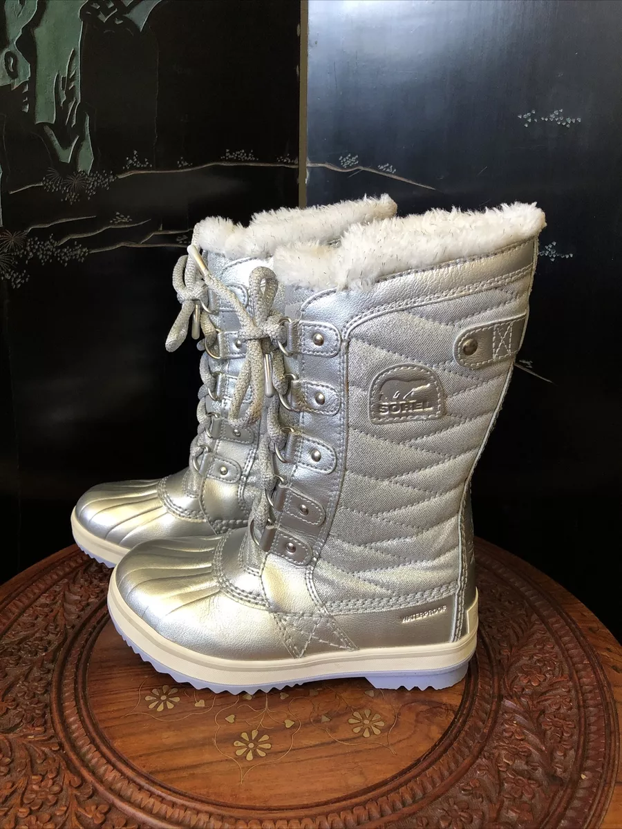 Sorel Disney Frozen Silver Lavender Snow Boots Sz 1