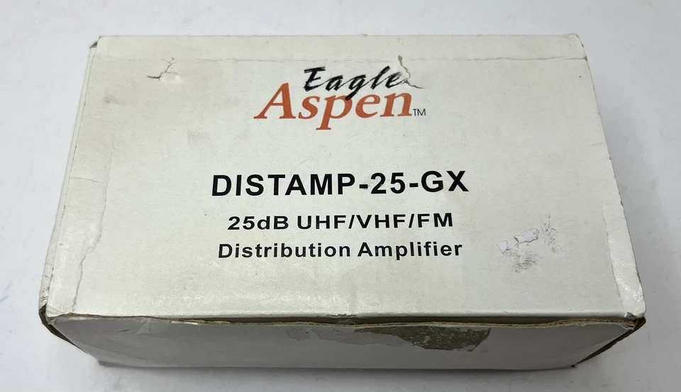 New Eagle DISTAMP-25-GX 25dB UHF VHF FM Distribution Amplifier Black & Silver - Image 3 of 4