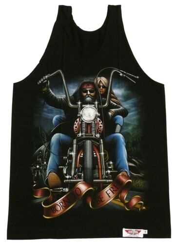 Muskel Shirt Biker mit Lady Gr. M L Motorrad Chopper Rocker T-Shirt Tank Top - Afbeelding 1 van 1