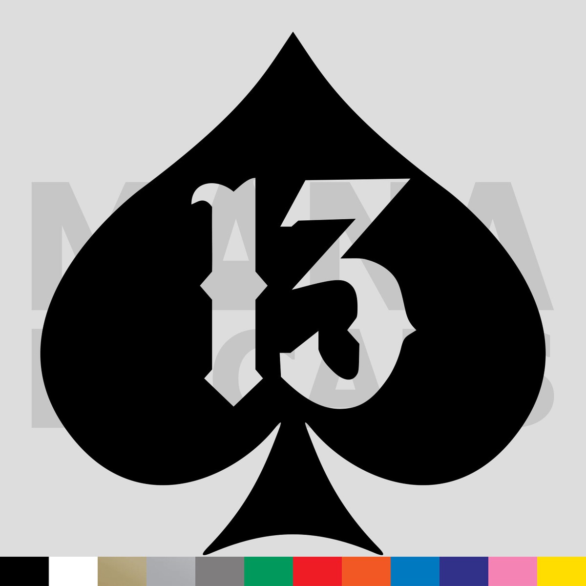 13 Spade Vinyl Die Cut Decal Sticker - Motorcycle Biker Lucky