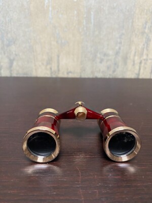 Vintage TASCO Japan 3 X 23 Opera Binoculars Burgundy & Gold #89559