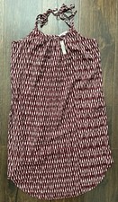 New Madewell Dress Size Medium Ikat Merlot Tie Straps Pockets Cotton Boho