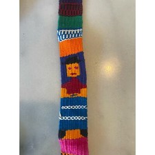 Mexican Embroidered Women's Belt 1-1/8 in X 46 in. Tassels. Handmade. Colorful