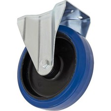 Image of Sealey Heavy-Duty Elastic Rubber Fixed Castor Wheel With Nylon Care Blue 200mm