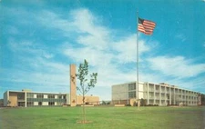 FLINT, Michigan MI   MUNICIPAL CENTER Court~City Hall~Memorial Trilon  Postcard