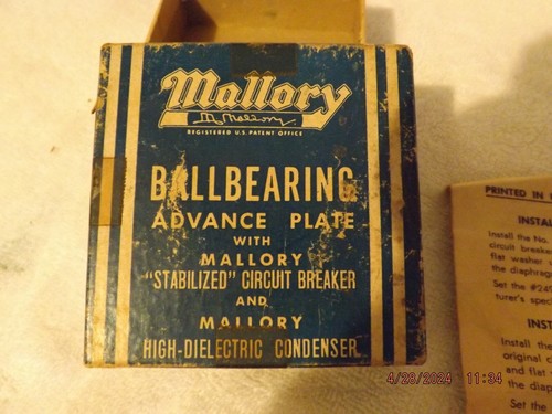 Mallory Ball Bearing Breaker Buick Cad Pontiac Olds Stude Packard 1937 - 1953 - Picture 5 of 8