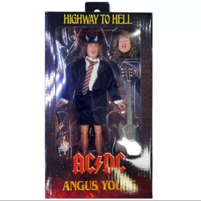 NECA AC/DC Angus Young 8'' Action Figure  Scale New Rock Highway To Hell Clothes