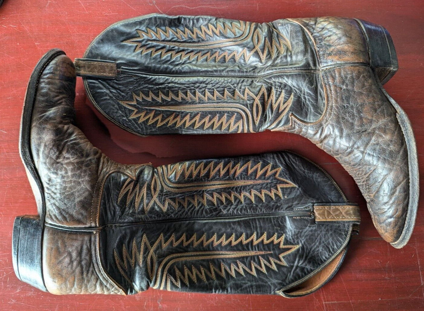 Vintage TONY LAMA Western Boots 1970's Men's 9 D 16" … - Gem