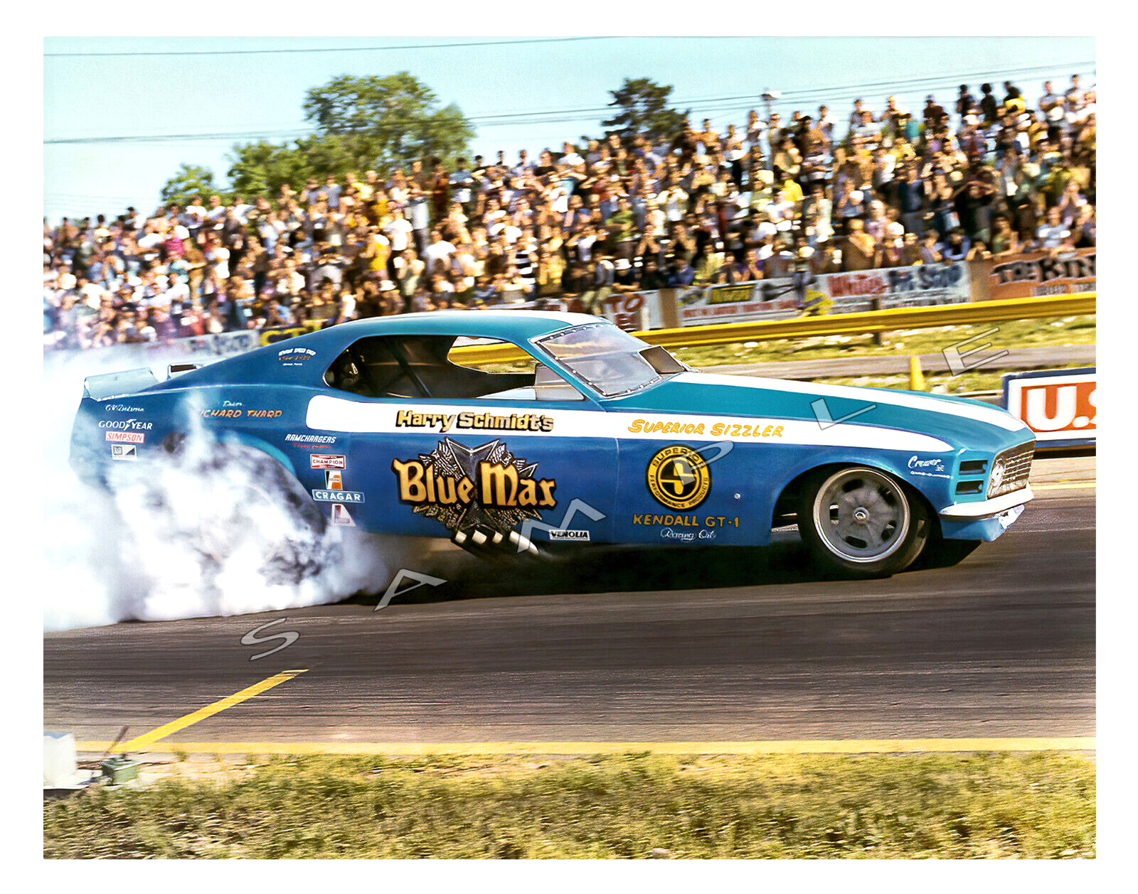Blue Max Funny Car Drag Racing Fine Art Print 11