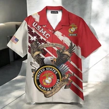 United States Marines Corps Veteran Hawaiian Shirt