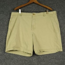 IZOD Shorts Mens 40 Tan Flat Front Cotton Chino Shorts with Pockets