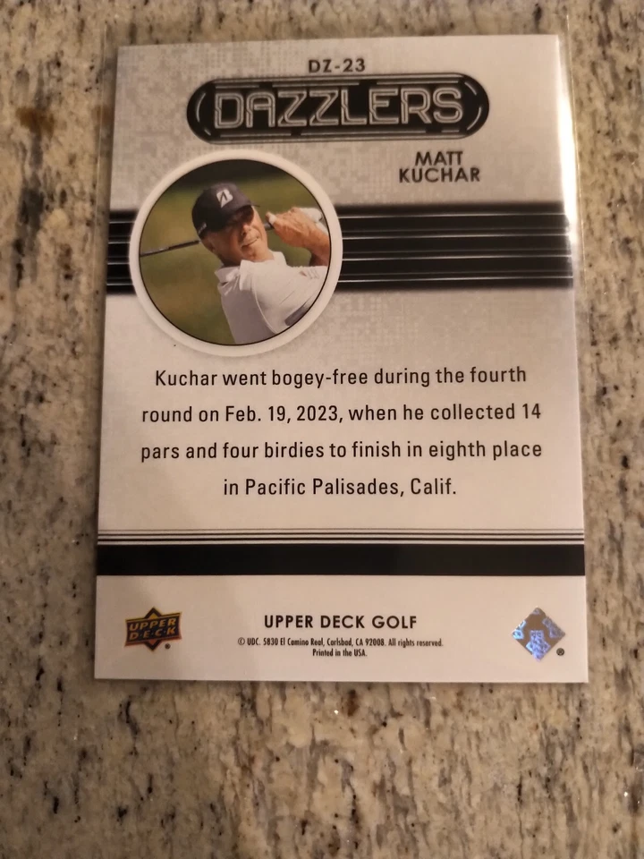 2024 Upper Deck Golf Matt Kuchar Orange Dazzlers DZ-23 rare insert - Image 2 of 2