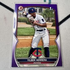 2023 BOWMAN #BP-86 YILBER HERRERA PROSPECTS PURPLE MINNESOTA TWINS 250/250