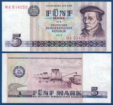 DDR 1975  5 Mark KASSENFRISCH  Ros.361 a / P.27a