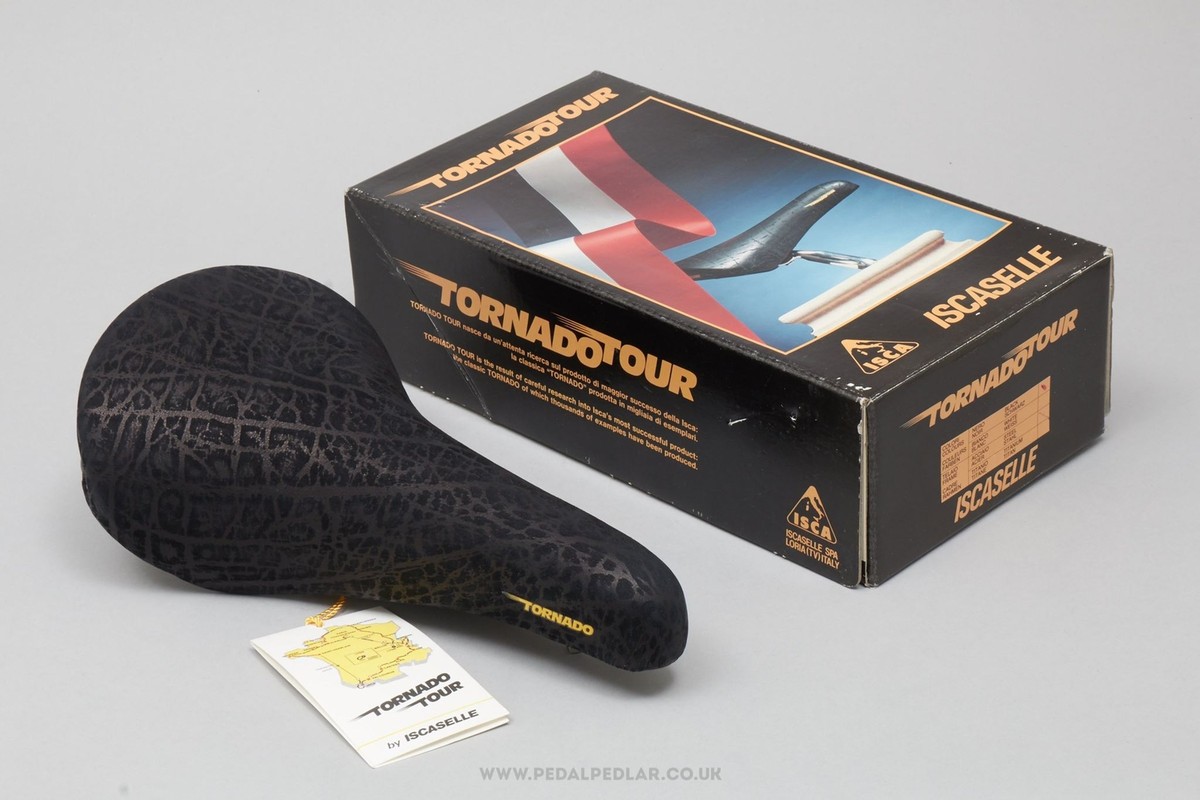 Iscaselle Tornado Tour c.1991 NOS/NIB Black Suede Leather Saddle
