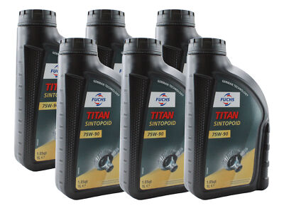 Fuchs 6 Liter TITAN SINTOPOID SAE 75W-90 Differential Gear Oil 6 x 1L