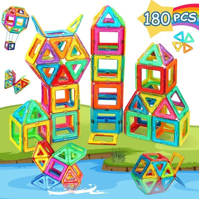 180Pcs Magnetische Bausteine Kinder Magnetische Bausteine Blöcke Magnetbausteine