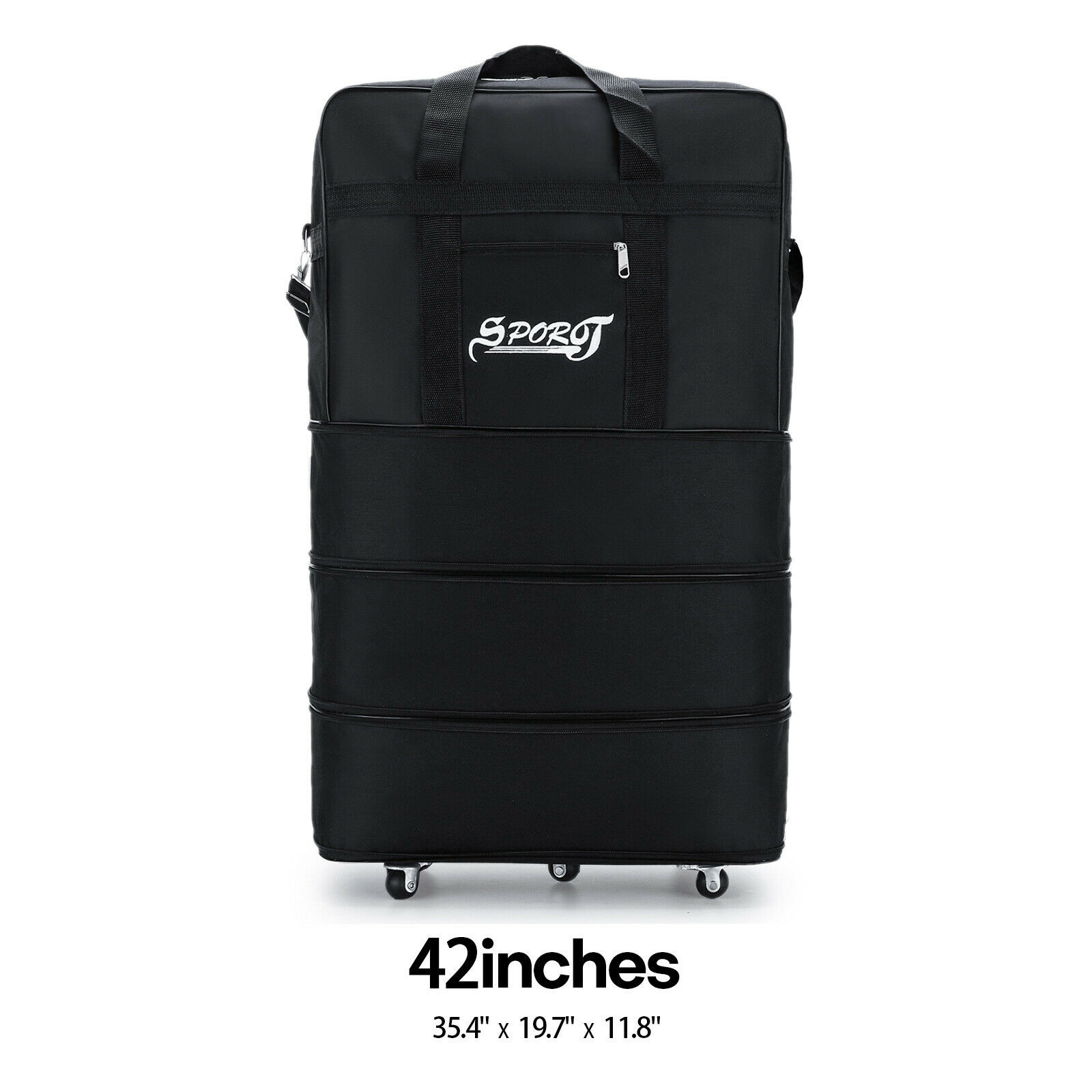 32" 42" Large Expandable Wheeled Duffle Bag Foldable Rolling Travel Suitcase New