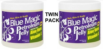 2 X BLUE MAGIC VASELINE ANGEREICHERT MIT ALOE VERA & VITAMIN E 12 UNZEN