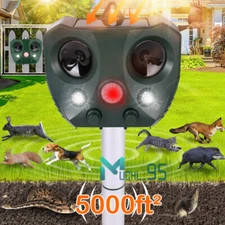 Solar Ultrasonic Pest Animal Repellent Dog Cat Skunk Deer Raccoon For Garden