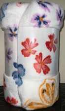 Butterflies  Flowers Soft Throw Blanket 5' x 6 ft - Multicolor The Big One -New