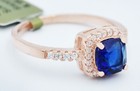 BLUE  1.10 Cts & WHITE SAPPHIRES  RING14K ROSE GOLD PLATED (.925) - NWT — photo 2