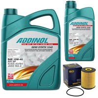 MotoröL Set Addinol 10W-40 Semi Synth 6 Liter + ÖLfilter FüR Ford Galaxy VW Golf