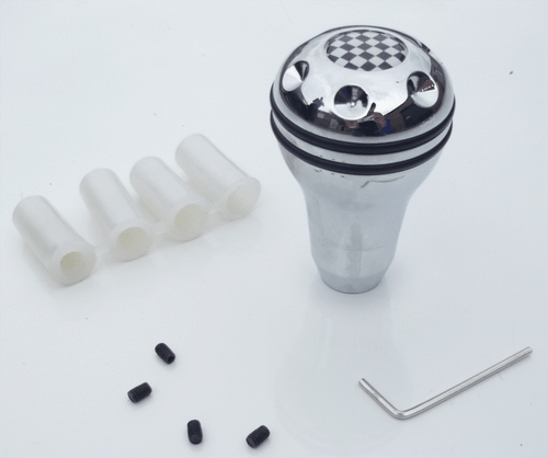 Universal chequered flag Chrome Gear Shift Knob for non-lift reverse cars - Picture 3 of 6