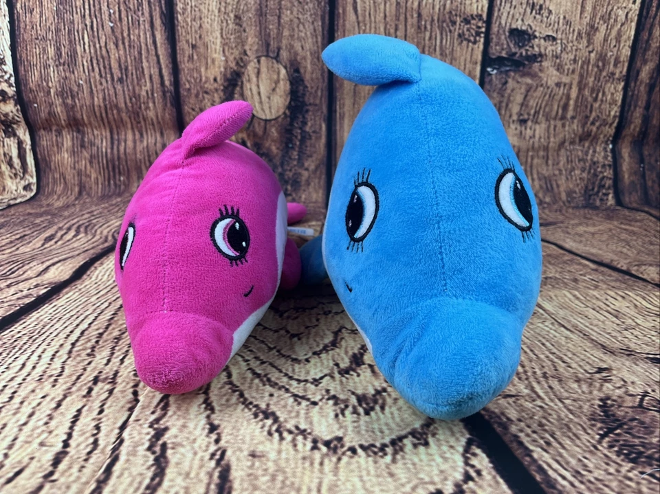 Dolphin Plush Marco Island Florida 16” Aqua Blue & 12” Pink Stuffed Animal Plush - Image 3 of 4