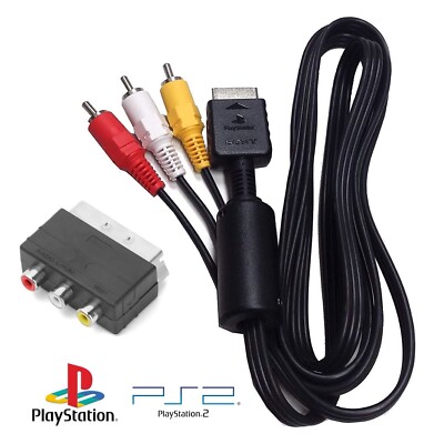 Original AV TV Kabel Video Multi-Out Kabel für PlayStation 1 2 PS1 PSX PS2   