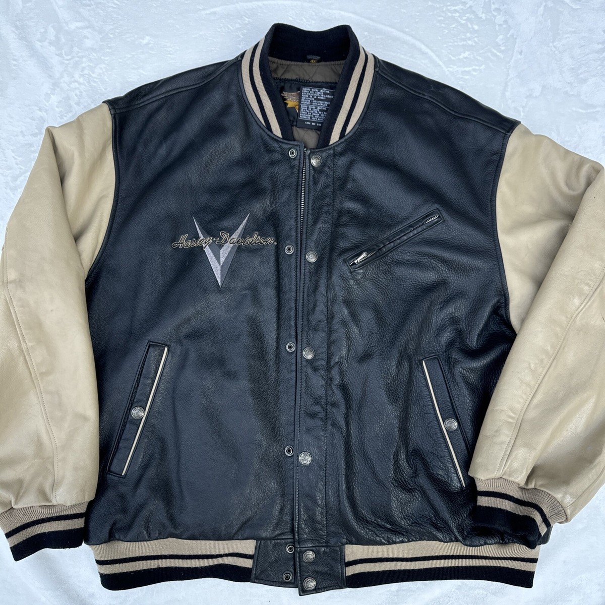 Harley Davidson Jacket Mens 4XL Leather Bomber Classic Harley Davidson Jacket Mens 4XL Leather Bomber Classic