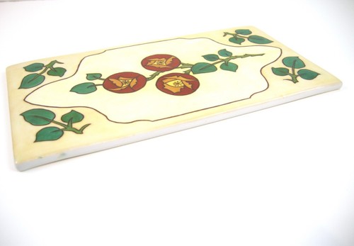Azulejo de porcelana Art Nouveau Deco SPM WB Baviera Alemania pintado a mano firmado años 70 - Imagen 4 de 11