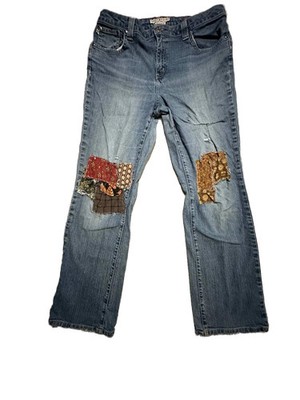 Tommy Hilfiger Women's Boyfriend Fit Jeans Size 12 Distressed Patchwork Boho