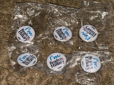 Lot of 6 Hillary Clinton 2016 Presidential Campaign Buttons